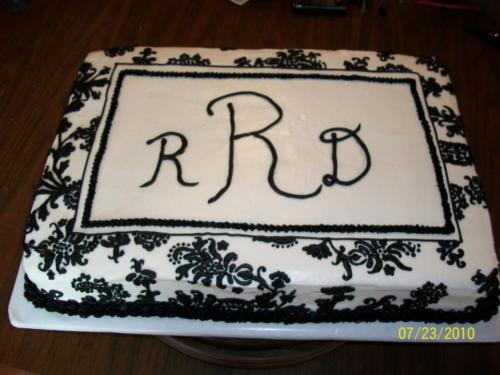 monogram wedding shower cake